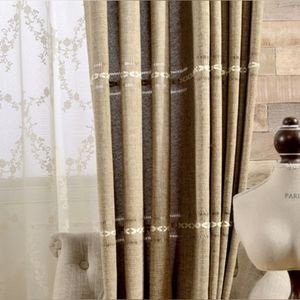 Pair Faux Burlap Curtain Panels